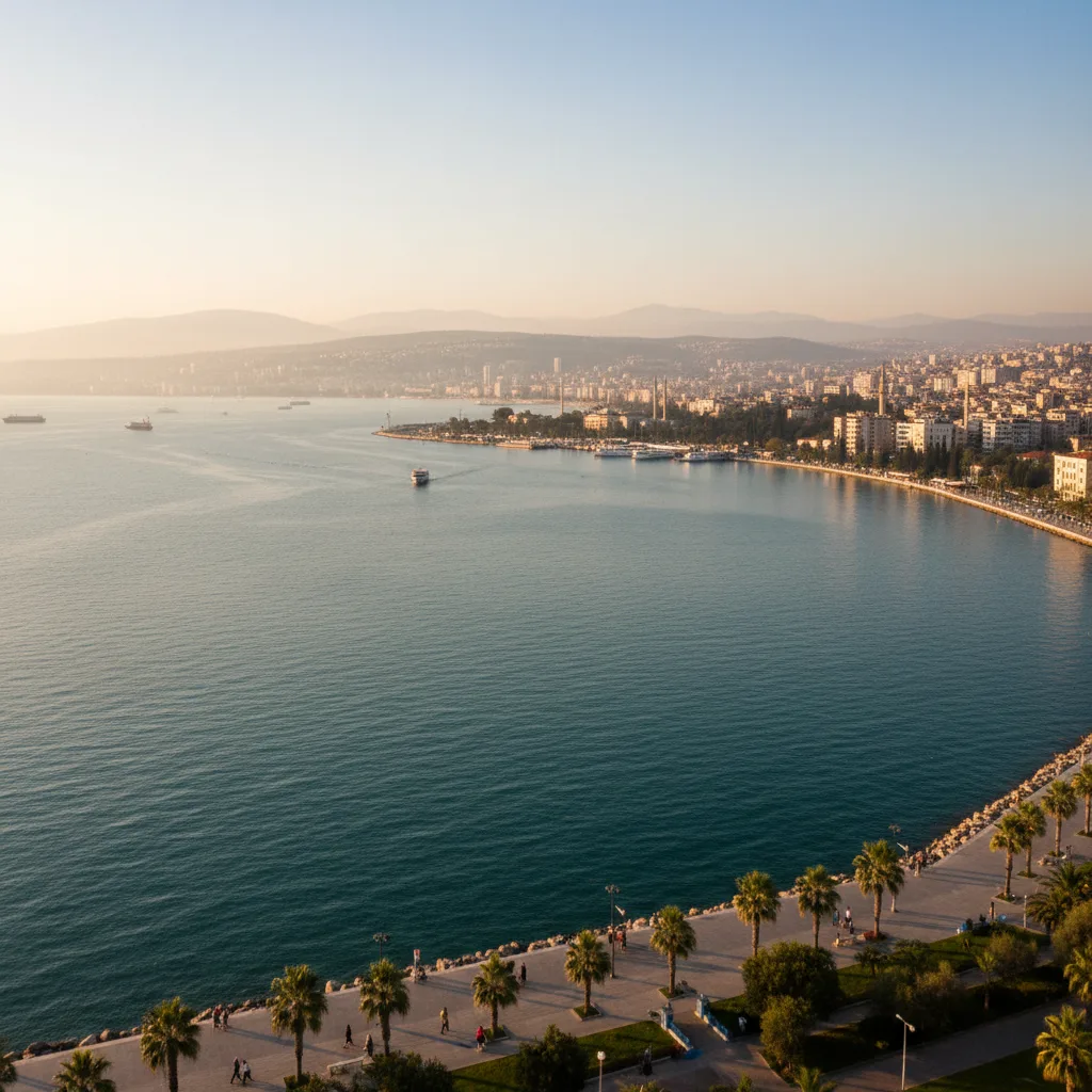 View across Izmir bay from Karsiyaka