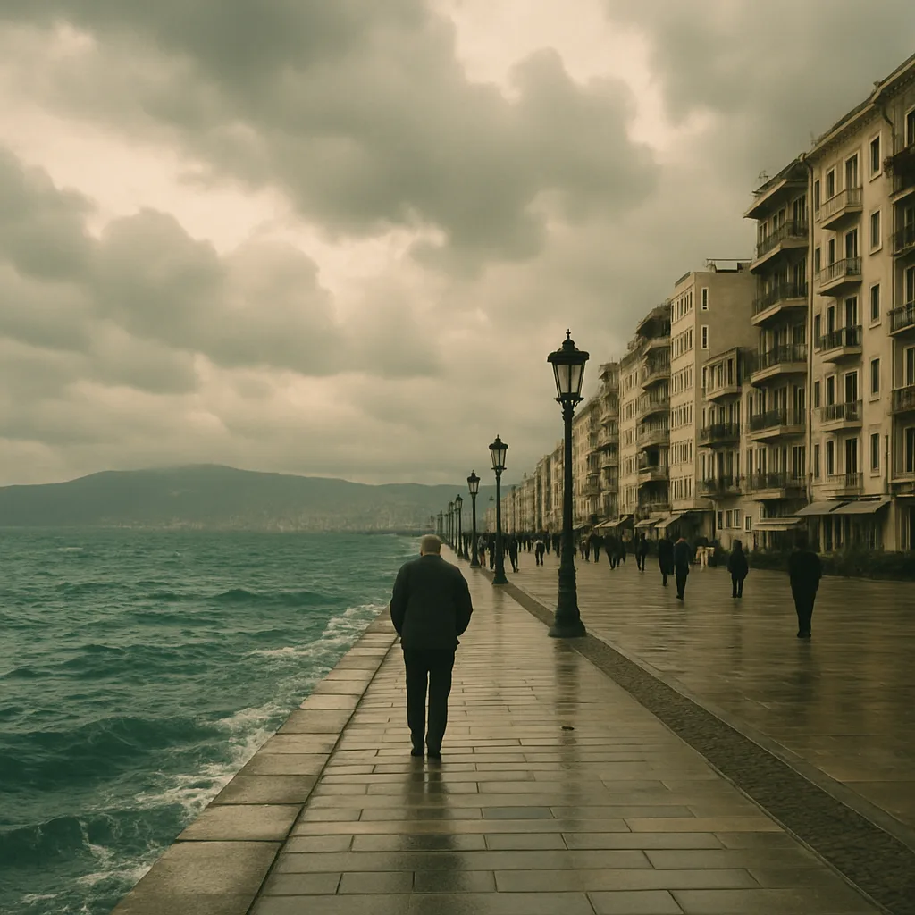 Cloudy Aegean morning at the Kordon